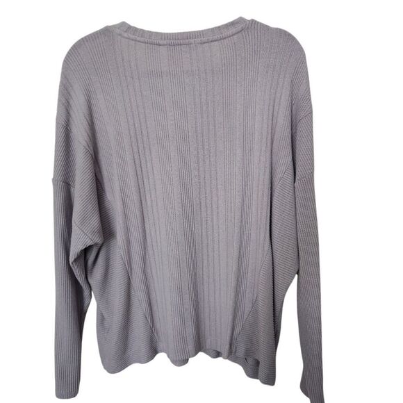Simply Vera Vera Wang Women's Ribbed Sweater Light Gray Bat Wing Sleeve Size XXL - Picture 2 of 6